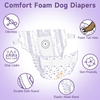 Одноразовые подгузники для собак MICOOYO MICDFDN-XS20 для собак женского пола в период течки, фиолетовый (3086)