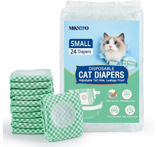 Одноразовые подгузники MICOOYO для щенков и кошек, зеленые (3084)