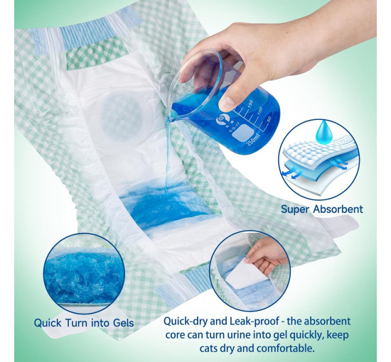 Одноразовые подгузники MICOOYO для щенков и кошек, зеленые (3084)