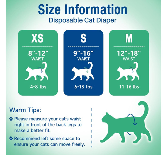 Одноразовые подгузники MICOOYO для щенков и кошек, зеленые (3084)
