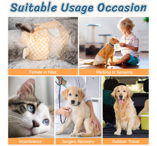 Одноразовые подгузники MICOOYO MIDCD для щенков и кошек, оранжевые (3083)