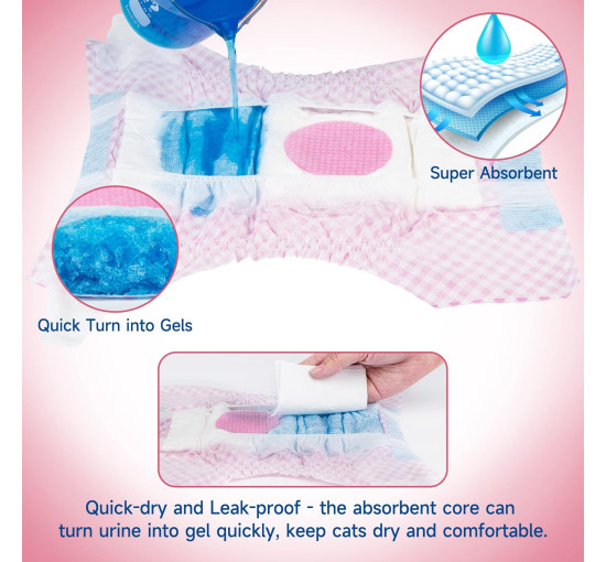 Одноразовые подгузники MICOOYO MIDCD для щенков и кошек, розовые (3085)