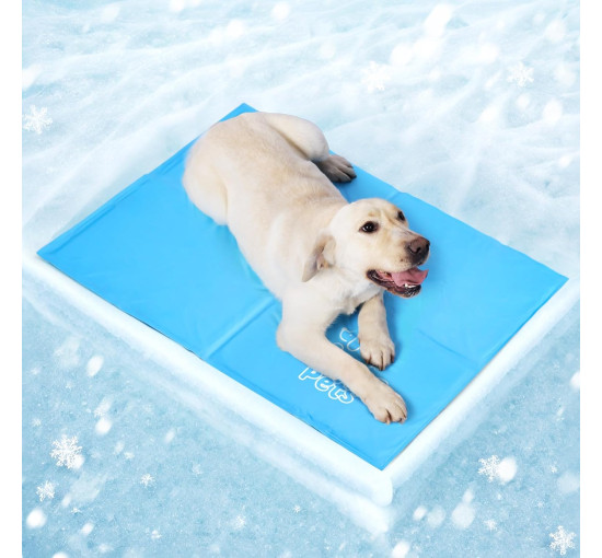 Охлаждающий коврик для собак Mora Pets размер 40x50 см, крепкий охлаждающий коврик для домашних животных, синий (2091)