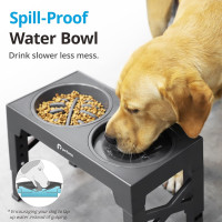 Підняті миски для собак Petace ‎N80284 для великих собак, сірий (4070)