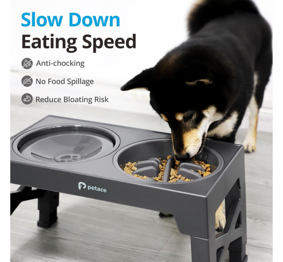 Поднятые миски для собак Petace N80284 для больших собак, серый (4070)