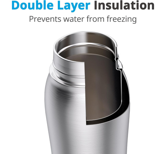 Пляшка для пиття з нержавіючої сталі Petace N80350 для домашніх тварин, сіра (4069)