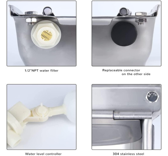 Поїлка для корів WOERD, автоматична поїлка з нержавіючої сталі з поплавковим краном, чаша для великої рогатої худоби, овець та корів (2064)