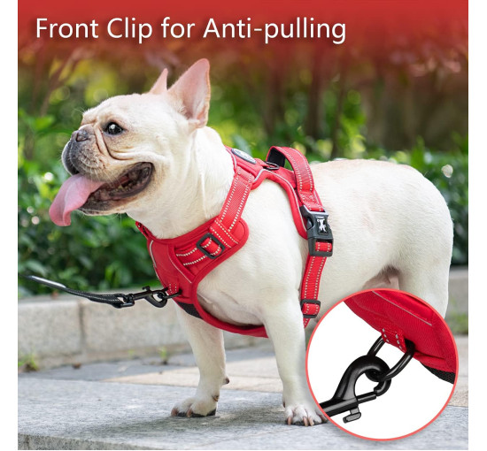 Регулируемая шлейка PoyPet 280720 для домашних животных с легкой мягкой ручкой, красная (3107)