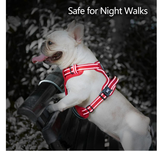 Регулируемая шлейка PoyPet 280720 для домашних животных с легкой мягкой ручкой, красная (3107)