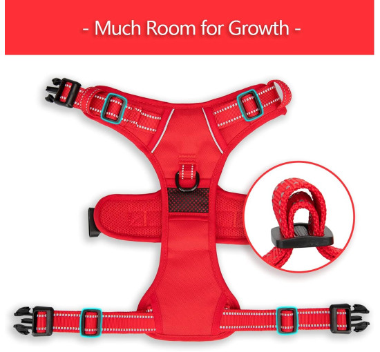 Регулируемая шлейка PoyPet 280720 для домашних животных с легкой мягкой ручкой, красная (3107)