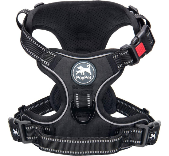 Шлейка для собак PoyPet 007073-FBA, черная (3103)