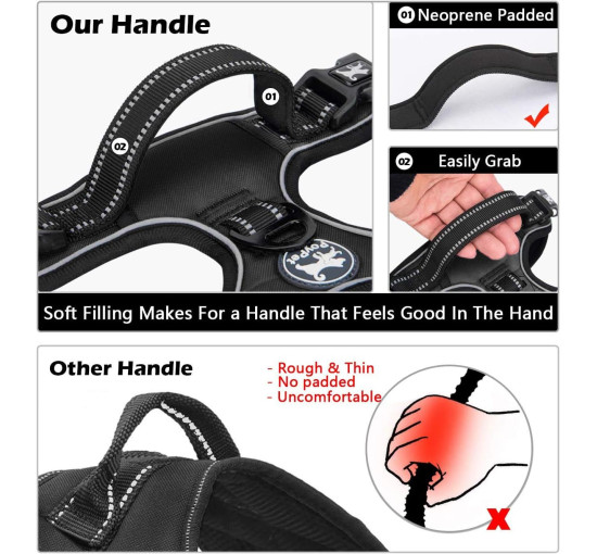 Шлейка для собак PoyPet 007073-FBA, черная (3103)