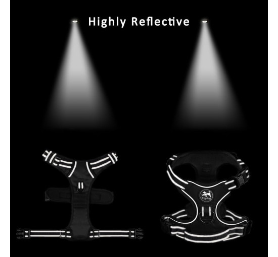 Шлейка для собак PoyPet 007118, светоотражающий жилет для собак, красный (3105)
