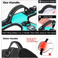 Шлейка для собак PoyPet 122020, светоотражающий жилет для собак, голубой (3106)