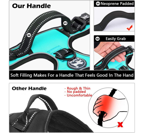 Шлейка для собак PoyPet 122020, светоотражающий жилет для собак, голубой (3106)
