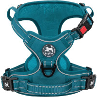 Шлейка для собак PoyPet 282630, светоотражающий жилет для собак, бирюзовый (3102)
