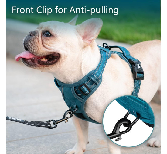 Шлейка для собак PoyPet 282630, светоотражающий жилет для собак, бирюзовый (3102)