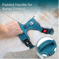 Шлейка для собак PoyPet 282630, светоотражающий жилет для собак, бирюзовый (3102)