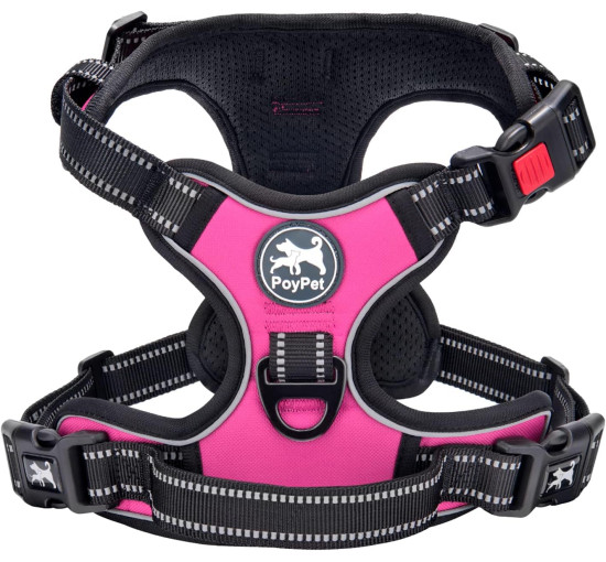 Шлейка PoyPet DH007084 для домашних животных с легкой мягкой ручкой, розовый (3108)