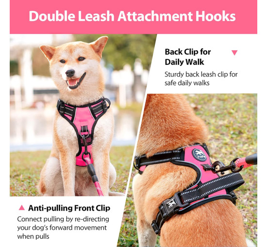 Шлейка PoyPet DH007084 для домашних животных с легкой мягкой ручкой, розовый (3108)