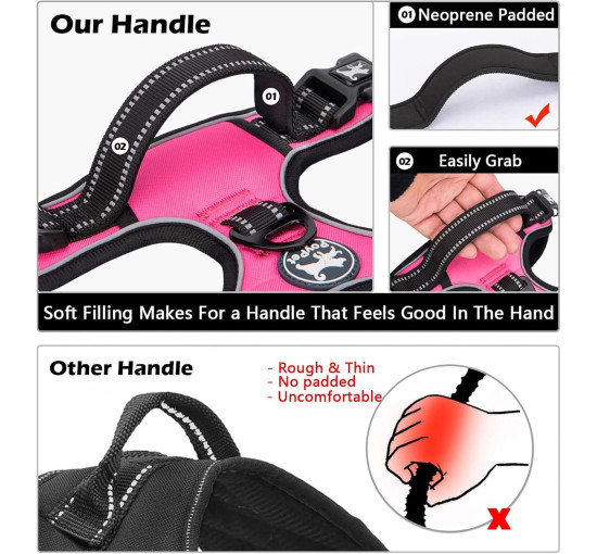 Шлейка PoyPet DH007084 для домашних животных с легкой мягкой ручкой, розовый (3108)