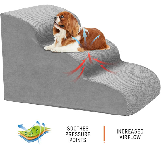 Сходи для маленьких собак Heeyoo Hy-3Fsteps, сірий (2153)