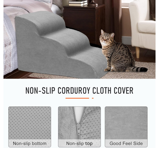 Сходи для маленьких собак Heeyoo Hy-3Fsteps, сірий (2153)