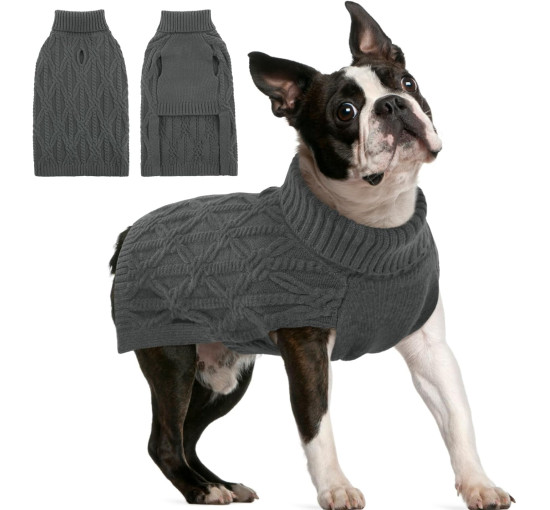 Свитер для собак FUAMEY C111-FUAMEY-719MY-2-grey-M среднего размера, серый (3178)