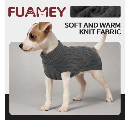 Свитер для собак FUAMEY C111-FUAMEY-719MY-2-grey-M среднего размера, серый (3178)