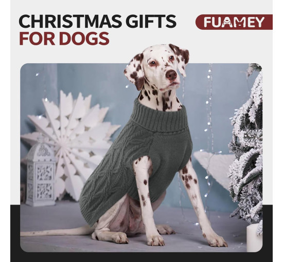 Свитер для собак FUAMEY C111-FUAMEY-719MY-2-grey-M среднего размера, серый (3178)