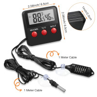 Термометр для рептилий Weewooday и датчик влажности, датчик температуры и влажности для домашних животных, серебряный (0169)