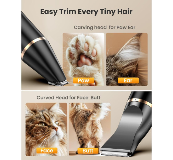 Триммер для лап собак Oneisall з подвійними лезами, безшумна машинка для стрижки собак (0005)