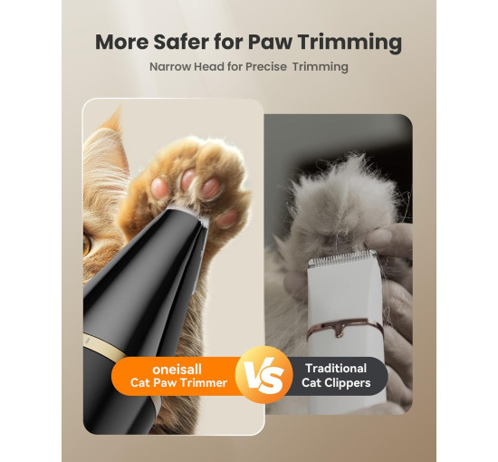 Триммер для лап собак Oneisall з подвійними лезами, безшумна машинка для стрижки собак (0005)