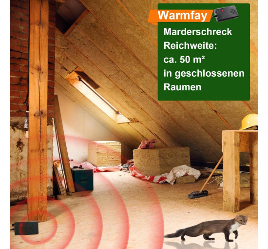 Warmfay Ультразвуковий відлякувач шкідників FEI-A4208, 230 В, чорний (5032)