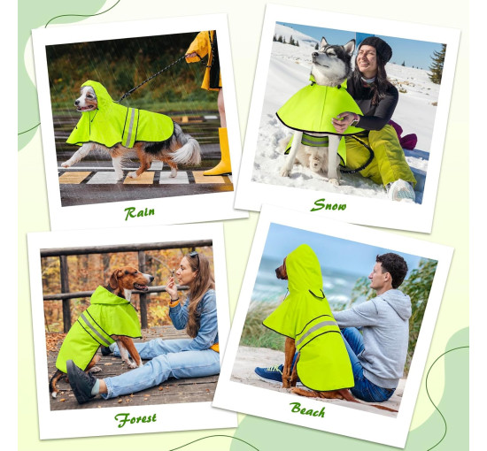 Weesiber Дощовик для собак, розмір L, зелений (5063)