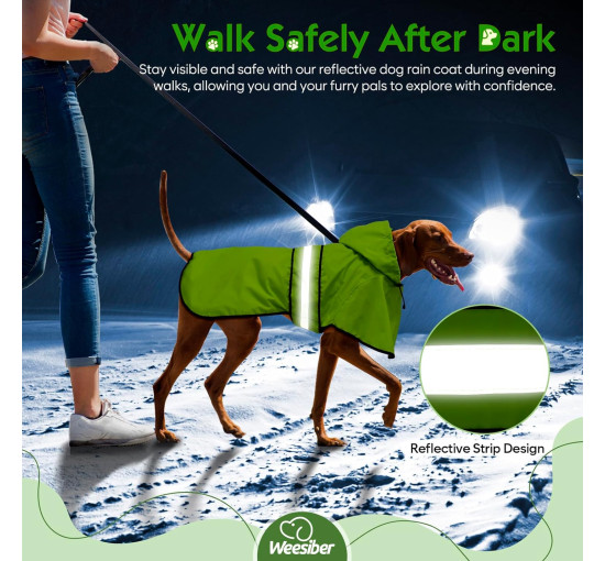 Weesiber Дощовик для собак, розмір L, зелений (5063)