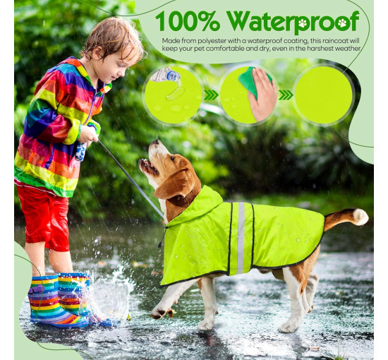 Weesiber Дощовик для собак, розмір L, зелений (5063)