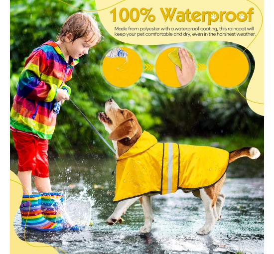 Weesiber Дощовик для собак, розмір XL, жовтий (5061)