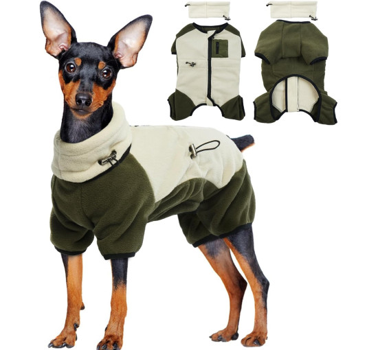 Зимовий джемпер PUMYPOREITY для маленьких собак із захистом вух, бежевий (3150)