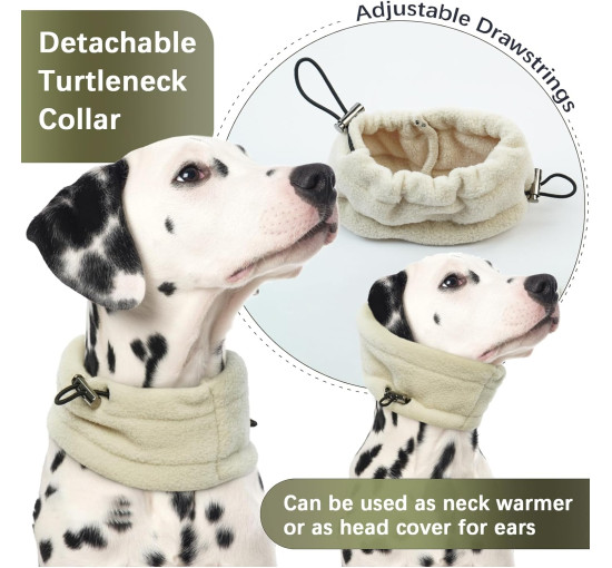 Зимовий джемпер PUMYPOREITY для маленьких собак із захистом вух, бежевий (3150)