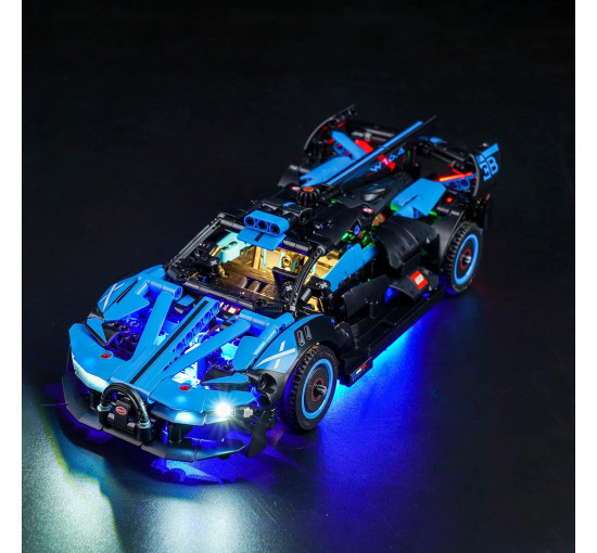 Набор светодиодных фонарей LocoLee совместимый с LEGO 42162 Technic Bugatti Bolide Agile Blue (my-13018)