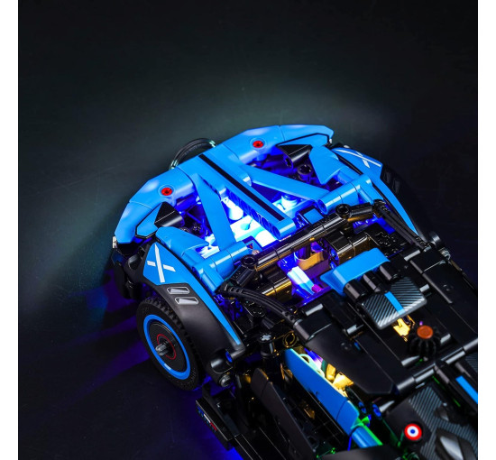 Набор светодиодных фонарей LocoLee совместимый с LEGO 42162 Technic Bugatti Bolide Agile Blue (my-13018)