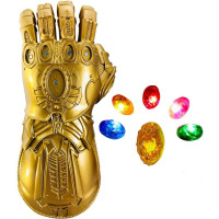 Рукавичка нескінченності Таноса з «Війни нескінченності» з електронним знімним камінням нескінченності, що світиться, для косплею на Хелловін (my-11003)