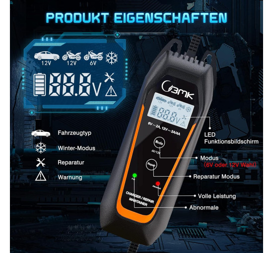 Зарядное устройство для аккумуляторов 6 В/12 В 2 А 4 А   BMK BMK V7 (my-18126)