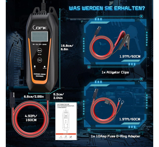 Зарядное устройство для аккумуляторов 6 В/12 В 2 А 4 А   BMK BMK V7 (my-18126)