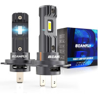 Світлодіодні лампи для головних фар BEAMFLY H7 12000 лм, далекого/ближнього світла 12 В 80 Вт, 6000 К (my-0183)