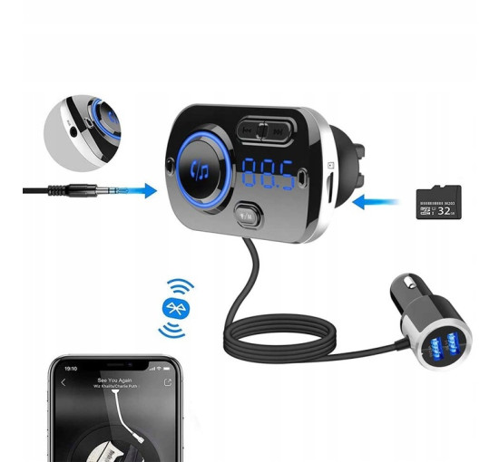 Автоматичний передавач BT Hands Free Car Charger BC49BQ Bluetooth 5.0 (my-12026)