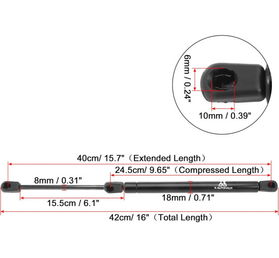 Газовий амортизатор для задніх дверей 40 см X AUTOHAUX 169N 38lb, 2-х компонентний універсальний газовий амортизатор (my-12145)