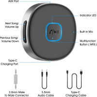 Портативний Bluetooth Aux-приймач 3,5 мм LAICOMEIN чорний (my-9101)