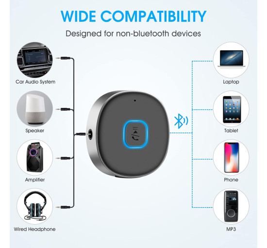 Портативний Bluetooth Aux-приймач 3,5 мм LAICOMEIN чорний (my-9101)